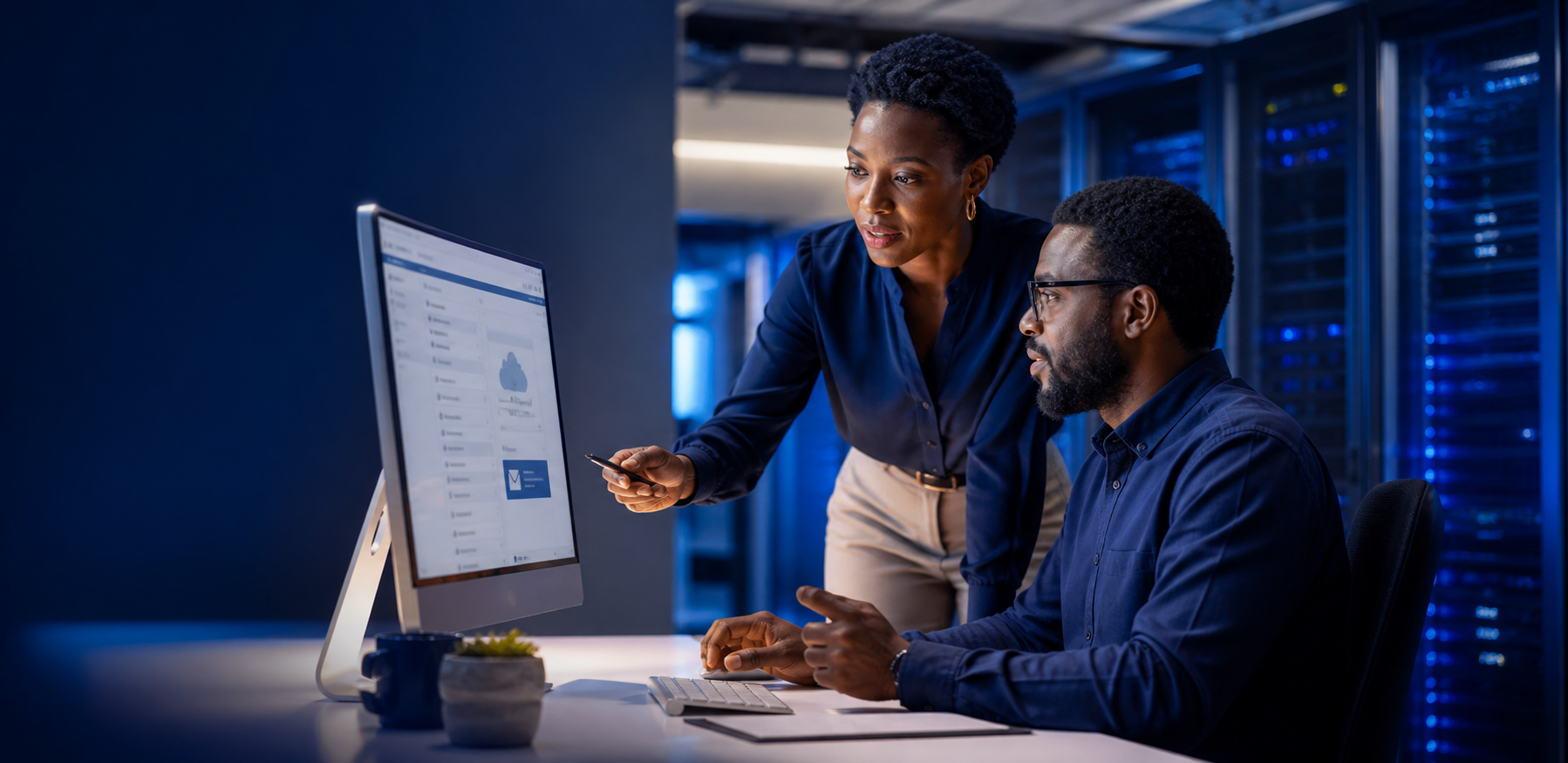Technology professionals managing secure hosting and business email